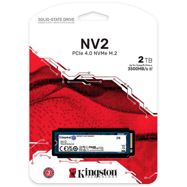 SSD Kingston NV2 M.2 2280 2 ТБ Скорость чтения: 3500 MБ/ с,
Скорость записи: 2800 МБ/ с photo 3
