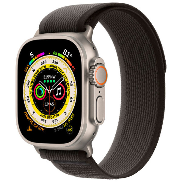 Curelușă Apple Watch Trail Loop Gray Black Nailon photo 2