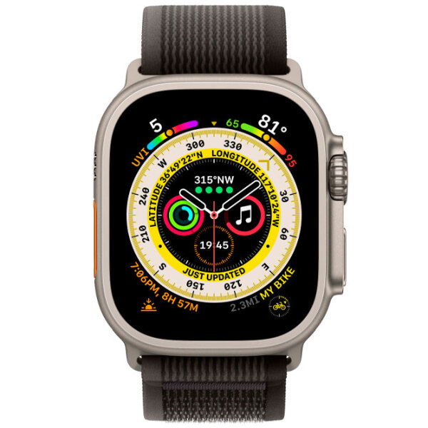 Curelușă Apple Watch Trail Loop Gray Black Nailon photo 3