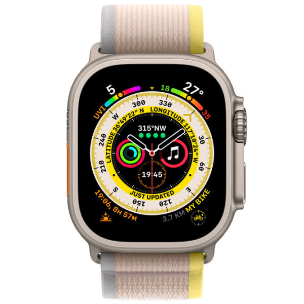 Curelușă Apple Watch Trail Loop Beige Yellow/ Gray Nailon photo 3