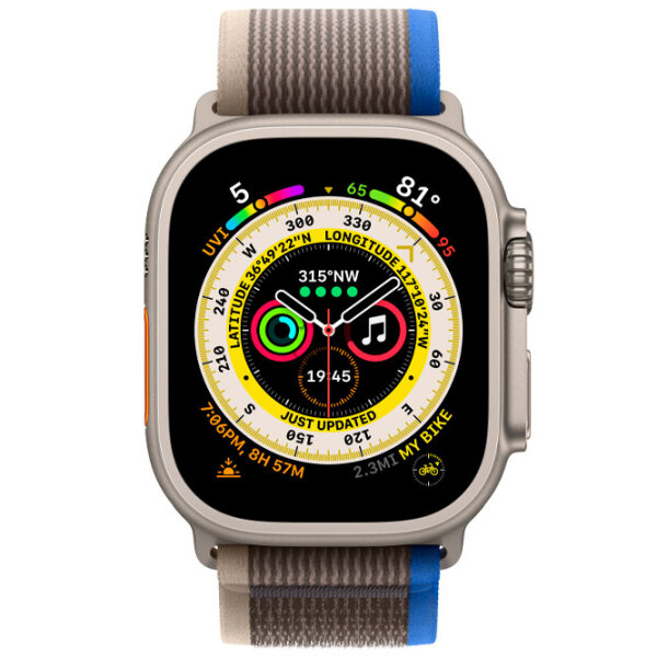 Curelușă Apple Watch Trail Loop Gray Blue Nailon photo 3