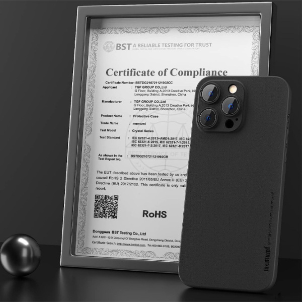 Husă pentru smartphone Apple iPhone 14 Pro Max (Slim) Black Memumi, PC, Back photo 4