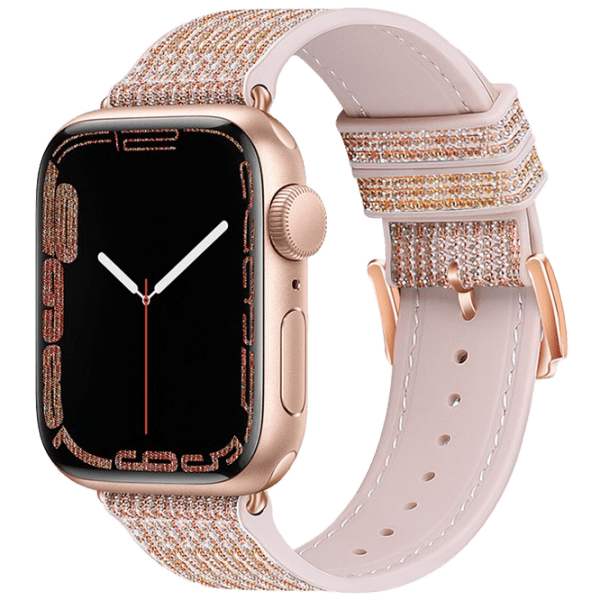 Ремешок Apple Watch WA11 Diamond series double-section Розовый Gold red Силикон, 42, 44, 45, 49 мм photo 1