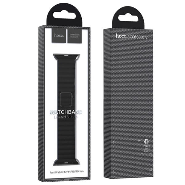Ремешок Apple Watch WA07 Flexible series magnetic strap Черный Силикон, 42, 44, 45, 49 мм photo 2