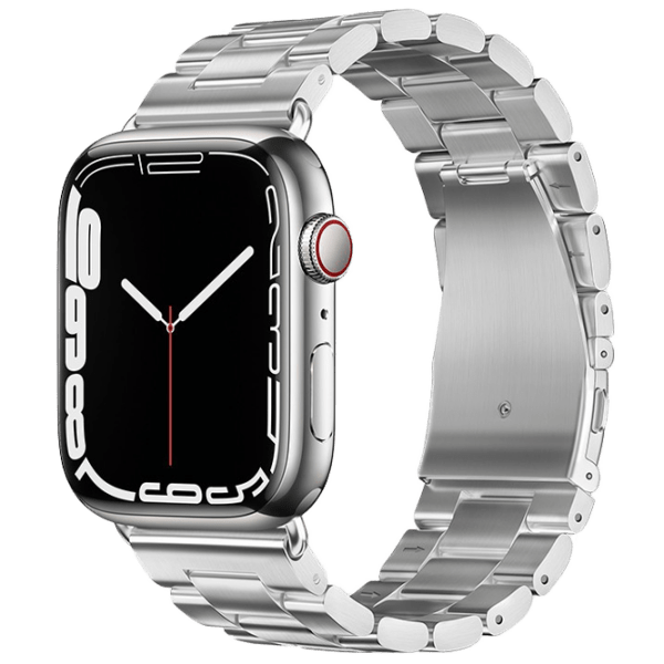 Curelușă Apple Watch WA10 Grand series three-bead Silver Metal, 42 / 44 / 45 / 49 mm photo 1