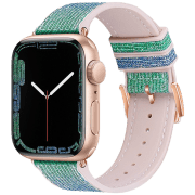Ремешок Apple Watch WA11 Diamond series double-section Розовый Blue green Силикон, 42, 44, 45, 49 мм