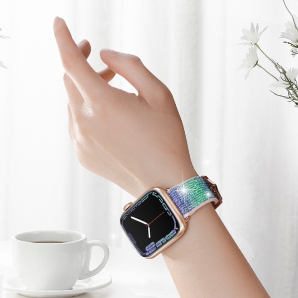 Ремешок Apple Watch WA11 Diamond series double-section Розовый Blue green Силикон, 42, 44, 45, 49 мм photo 4