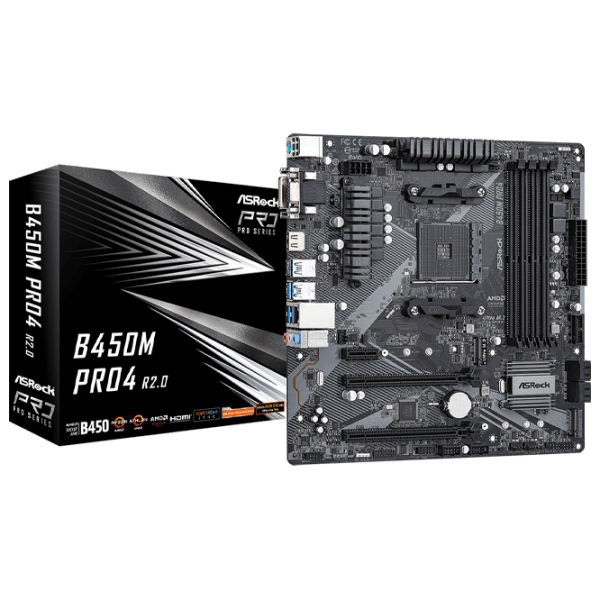 Материнская плата ASRock B450M PRO4 R2.0 mATX  photo 5