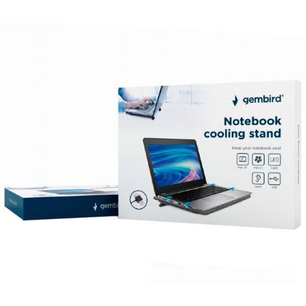 Cooling pad Gembird NBS-1F15-04 Black Dimensiune ecran - 15.6" / Material carcasă - Plastic photo 5