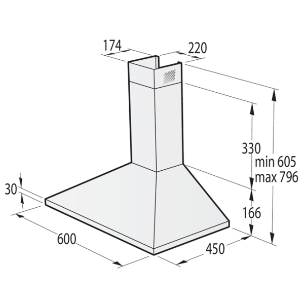 Hotă Gorenje WHC 629 E4X Inox 60 cm, Recirculare, 450 m³/h photo 7