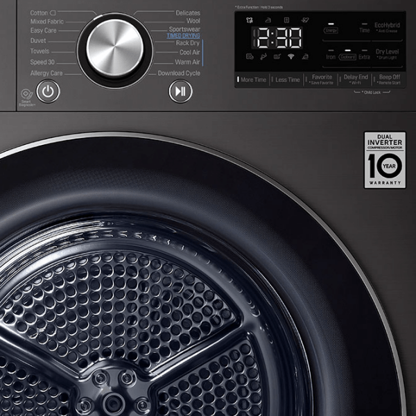 Mașină de uscat rufe LG RC90V9JV2Q Gray 9 kg, A+++ photo 11