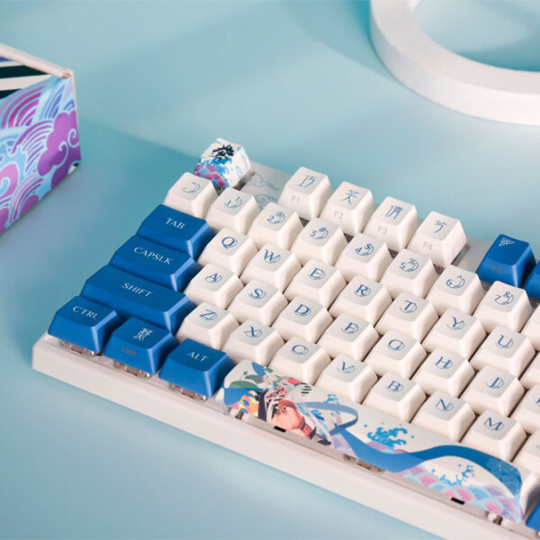 Tastatură Varmilo VA87M Lovebirds-I Cherry MX Silent Red White Gaming, Cu fir photo 3