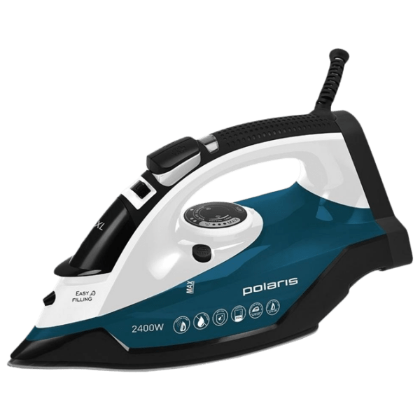 Fier de călcat Polaris PIR2420AK Blue 2400 W, 50 g/ min, 0.35 l, Ceramică photo 1