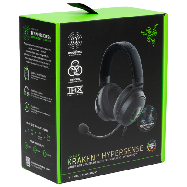 Căști Razer Kraken V3 HyperSense Black Cu fir/ Gaming/ Over the ear photo 2