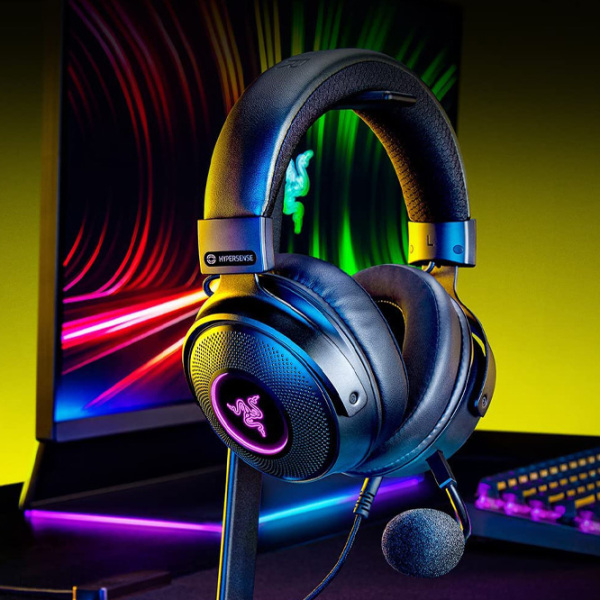 Căști Razer Kraken V3 HyperSense Black Cu fir/ Gaming/ Over the ear photo 3