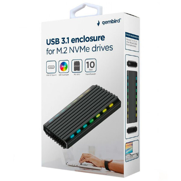 Carcasă externă pentru SSD Gembird EE2280-U3C-03 Black USB 3.1 photo 4