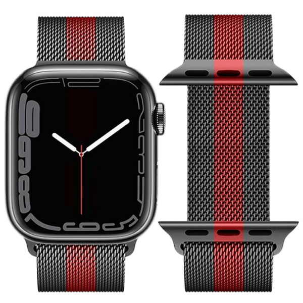 Ремешок Apple Watch WA03 Simple beauty series Черный Red Металл, 38, 40, 41 мм photo 1