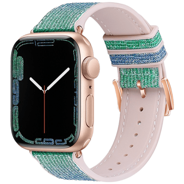 Curelușă Apple Watch WA11 Diamond series double-section Pink Blue green Silicon, 38, 40, 41 mm photo 1