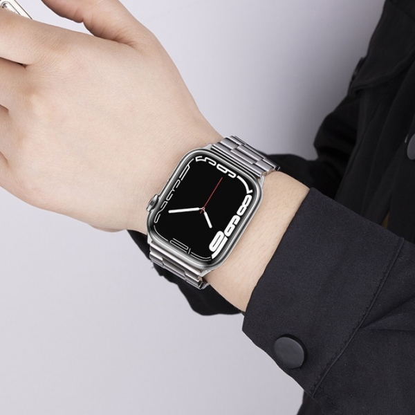 Ремешок Apple Watch WA10 Grand series three-bead Серебряный Металл, 38, 40, 41 мм photo 3