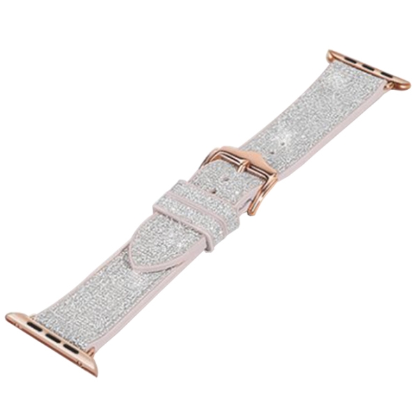 Ремешок Apple Watch WA11 Diamond series double-section Розовый Серебристый Силикон, 38, 40, 41 мм photo 2