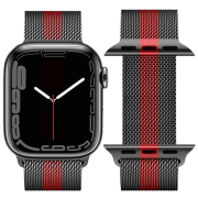 Ремешок Apple Watch WA03 Simple beauty series Черный Red Металл, 42 / 44 / 45 / 49 мм
