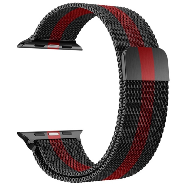 Ремешок Apple Watch WA03 Simple beauty series Черный Red Металл, 42 / 44 / 45 / 49 мм photo 3