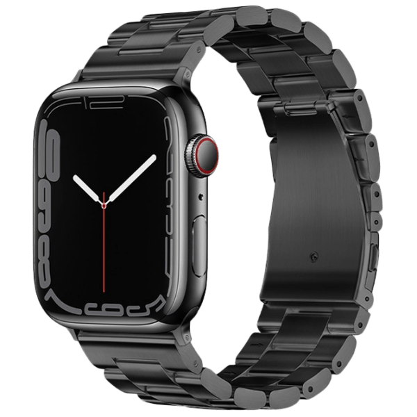 Curelușă Apple Watch WA10 Grand series three-bead Black Metal, 38, 40, 41 mm photo 1