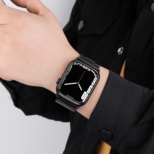 Curelușă Apple Watch WA10 Grand series three-bead Black Metal, 38, 40, 41 mm photo 2