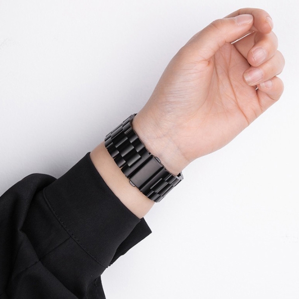 Curelușă Apple Watch WA10 Grand series three-bead Black Metal, 38, 40, 41 mm photo 3