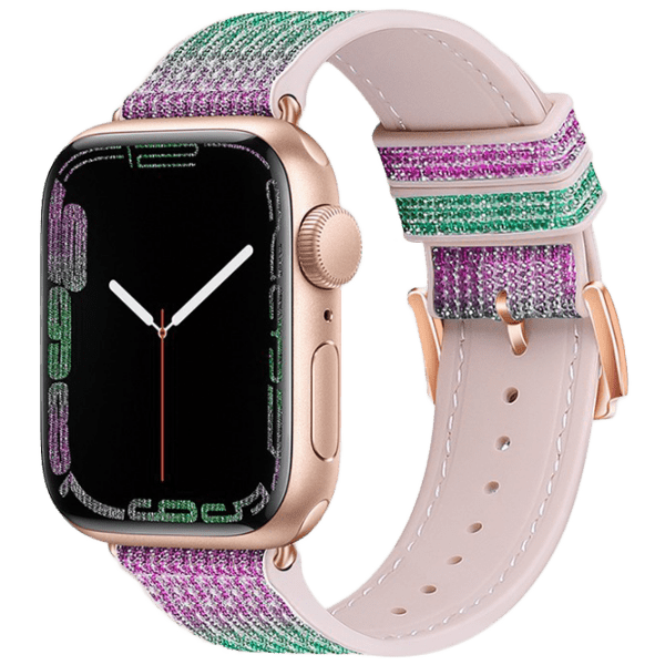 Ремешок Apple Watch WA11 Diamond series double-section Розовый Purple green Силикон, 42, 44, 45, 49 мм photo 1