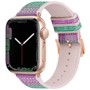 Ремешок Apple Watch WA11 Diamond series double-section Розовый Purple green Силикон, 42, 44, 45, 49 мм