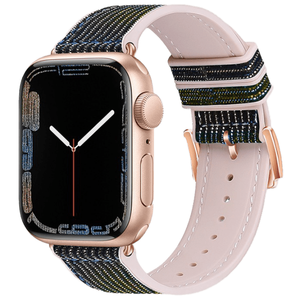 Ремешок Apple Watch WA11 Diamond series double-section Черный Gold blue Силикон, 38, 40, 41 мм photo 1