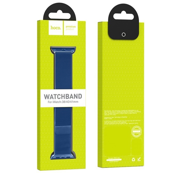 Curelușă Apple Watch WA03 Simple beauty series Blue Metal, 38, 40, 41 mm photo 4