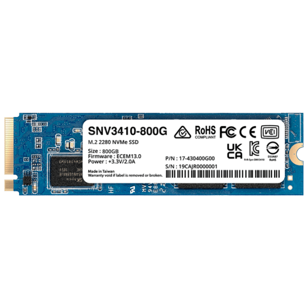 SSD Synology SNV3410 M.2 NVMe 800 ГБ Скорость чтения: 3100 MБ/ с,
Скорость записи: 1000 MБ/ с photo 1