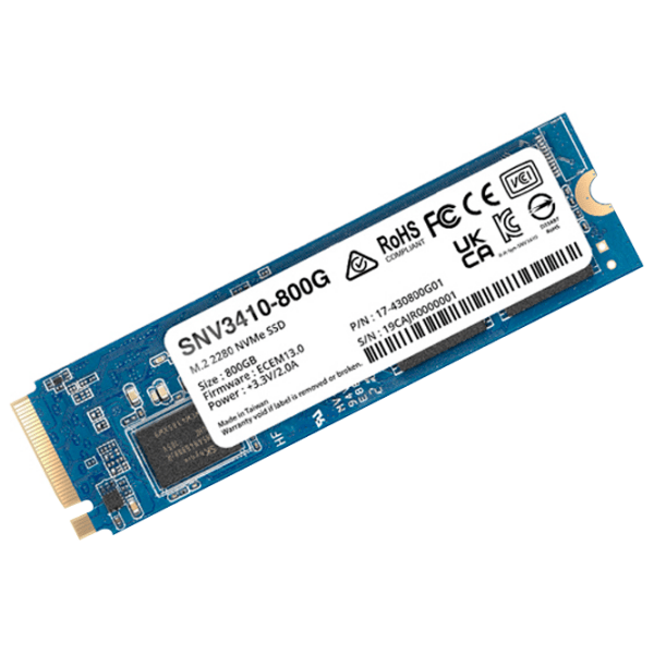 SSD Synology SNV3410 M.2 NVMe 800 ГБ Скорость чтения: 3100 MБ/ с,
Скорость записи: 1000 MБ/ с photo 2