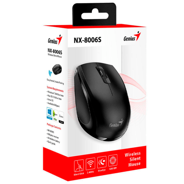 Mouse Genius NX-8000S Black Fără fir, 1200 dpi photo 5