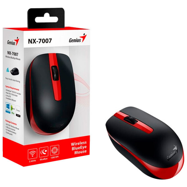 Мышь Genius NX-7007 Красный Беспроводные, 1200 dpi photo 4