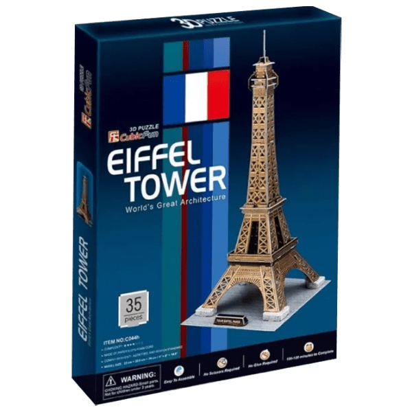 Пазл 3D CubicFun Eiffel Tower (3C044h) Количество деталей: 35, Рекомендуемый возраст: 6+ photo 1