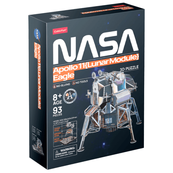 Пазл 3D CubicFun Apollo 11 Lunar Module Eagle (DS1058h) Количество деталей: 93, Рекомендуемый возраст: 8+ photo 1