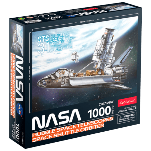 Пазл 3D CubicFun Hubble Space Telescope&Space Shuttle Orbiter (DS1030h) Количество деталей: 1000, Рекомендуемый возраст: 8+ photo 1