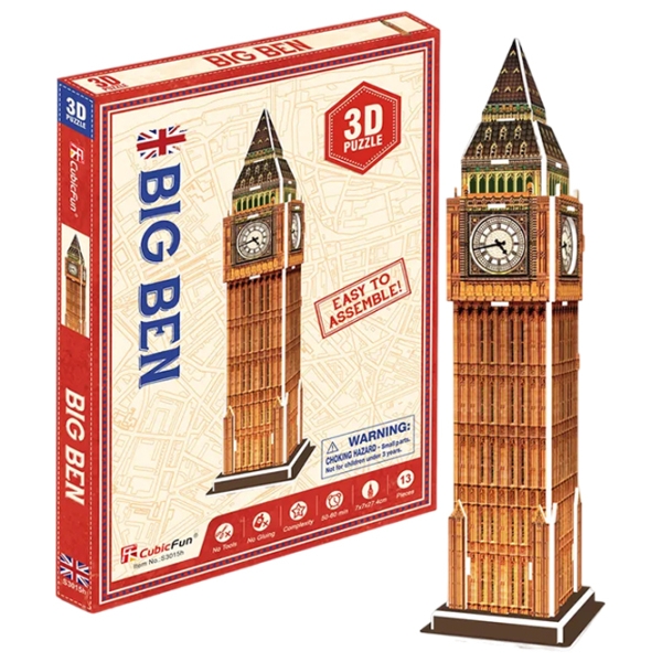 Пазл 3D CubicFun Big Ben (S3015h) Количество деталей: 13, Рекомендуемый возраст: 3+ photo 1