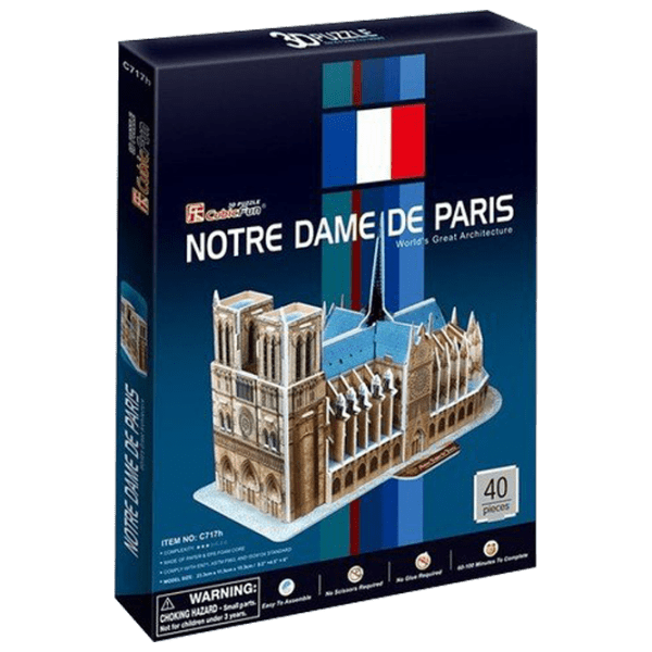 Пазл 3D CubicFun Notre Dame de Paris (3C242h) Количество деталей: 40, Рекомендуемый возраст: 3+ photo 1