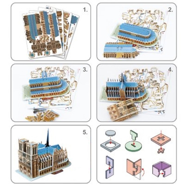 Пазл 3D CubicFun Notre Dame de Paris (3C242h) Количество деталей: 40, Рекомендуемый возраст: 3+ photo 3