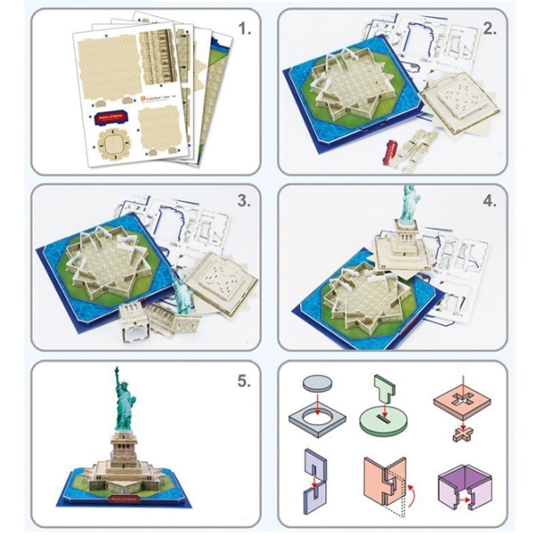 Пазл 3D CubicFun Статуя Свободы (США) (3C080h) Количество деталей: 39, Рекомендуемый возраст: 8+ photo 3