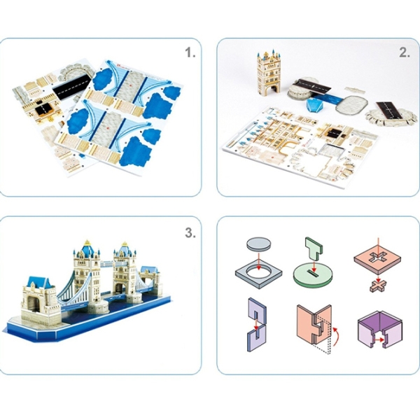 Пазл 3D CubicFun Tower Bridge (3C238h) Количество деталей: 52, Рекомендуемый возраст: 8+ photo 6