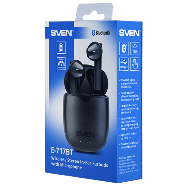 Căști Sven E-717BT Black Fără fir / Personal / In ear photo 4