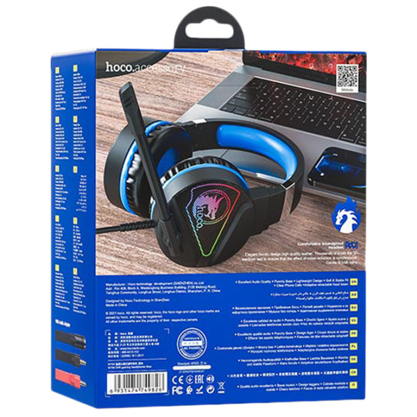 Căști Hoco W104 Drift Blue Cu fir/ Gaming/ On the ear photo 5