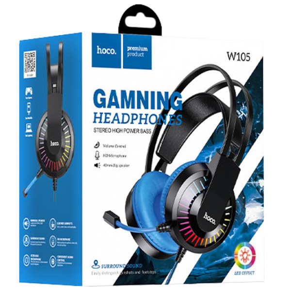 Căști Hoco W105 Joyful Blue Cu fir/ Gaming/ Over the ear photo 4