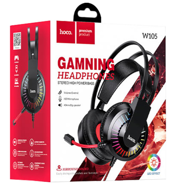 Căști Hoco W105 Joyful Red Cu fir/ Gaming/ Over the ear photo 4