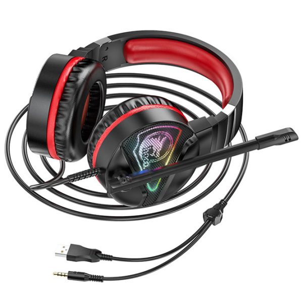 Căști Hoco W104 Drift Red Cu fir/ Gaming/ On the ear photo 3